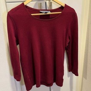 Karen Scott Women's Cotton Scoop Neck Top Plum M